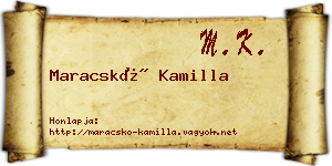 Maracskó Kamilla névjegykártya